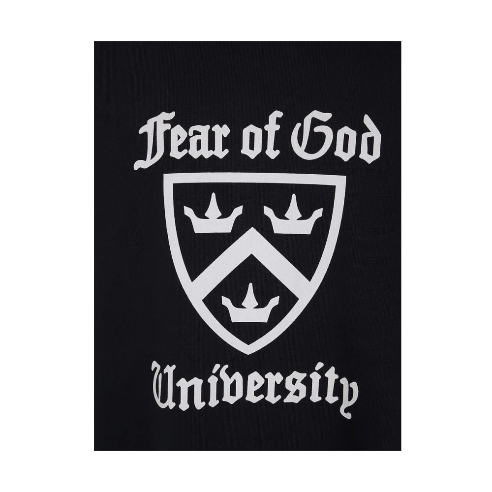 Fear Of God Zwarte Crew Neck Korte Mouwen Sweater Black Heren