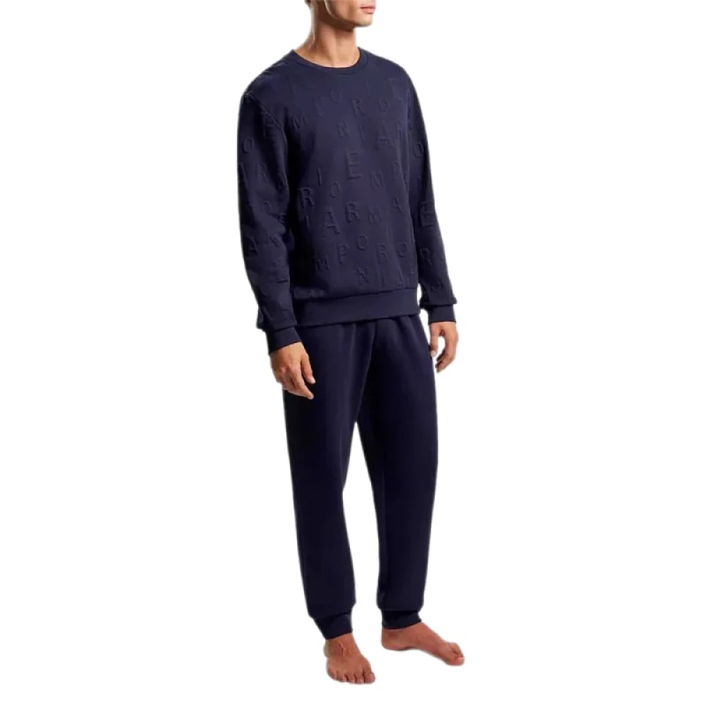 Emporio Armani Herren Blau Nachtwäsche & Lounge, Sgröße: