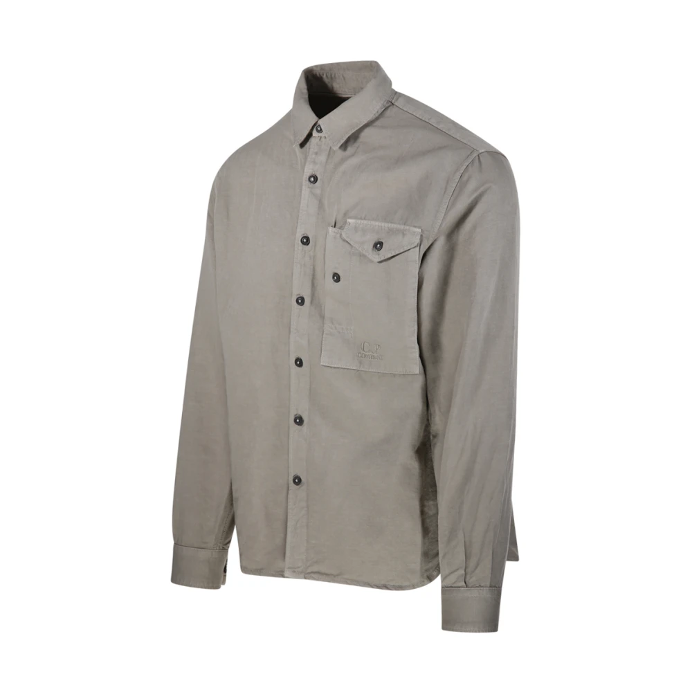 C.P. Company Vintage Khaki Logo Shirt Gray Heren