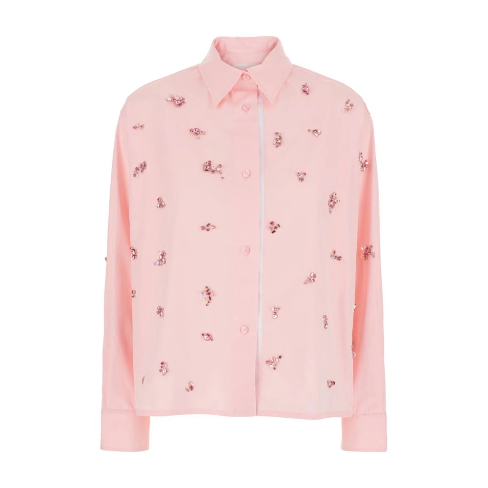 DES Phemmes Roze Katoenen Overhemd met Klassieke Kraag Pink Dames