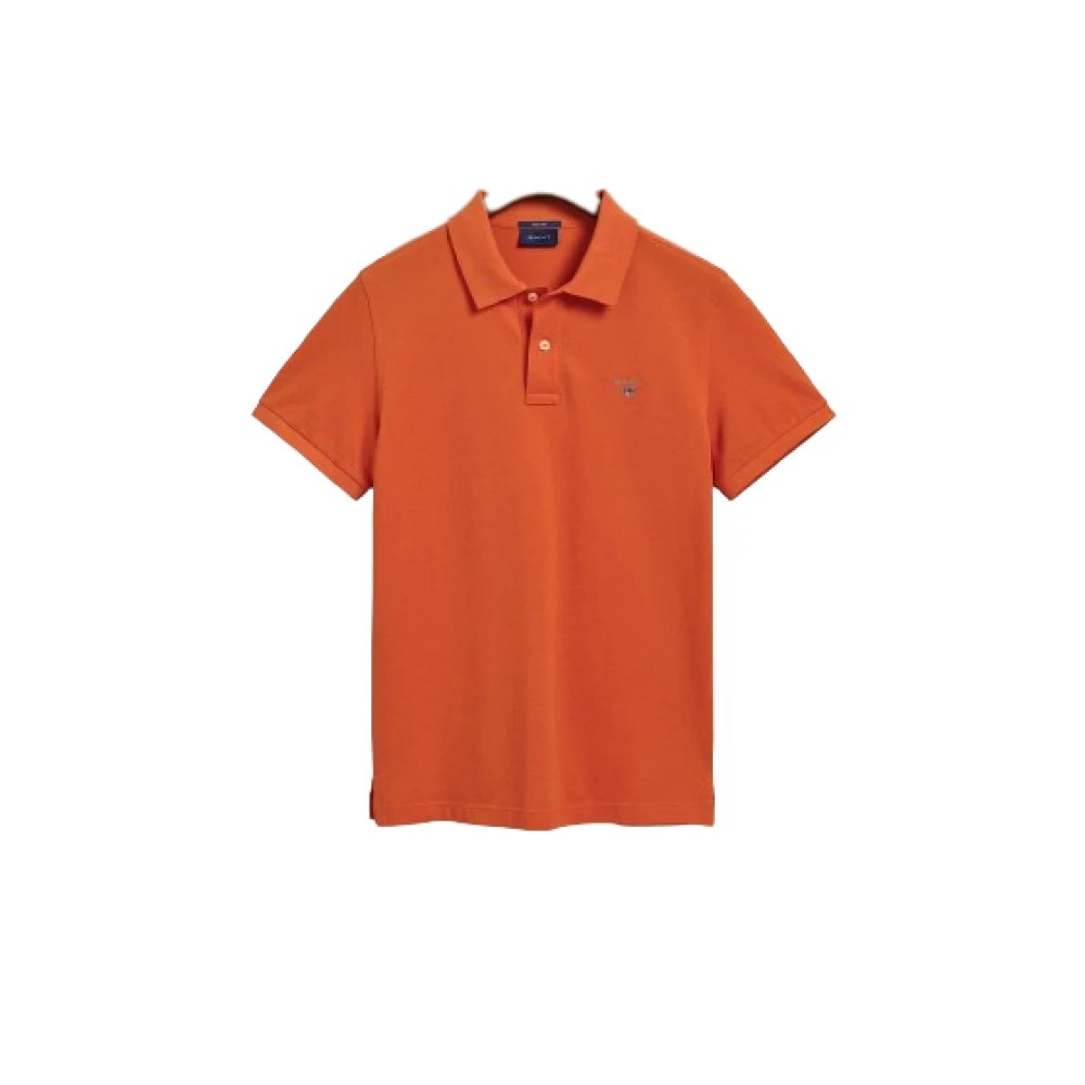 Gant Oranje Piquet T-Shirt Orange Heren