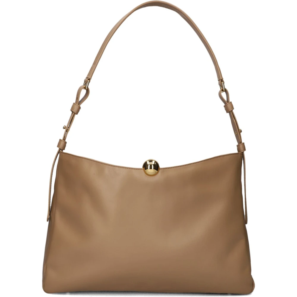 Furla Zachte Schoudertas in Kameel Leer Brown Dames