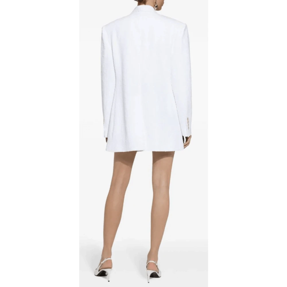 Dolce & Gabbana Witte Tweed Mini Rok Raffel Detail White Dames