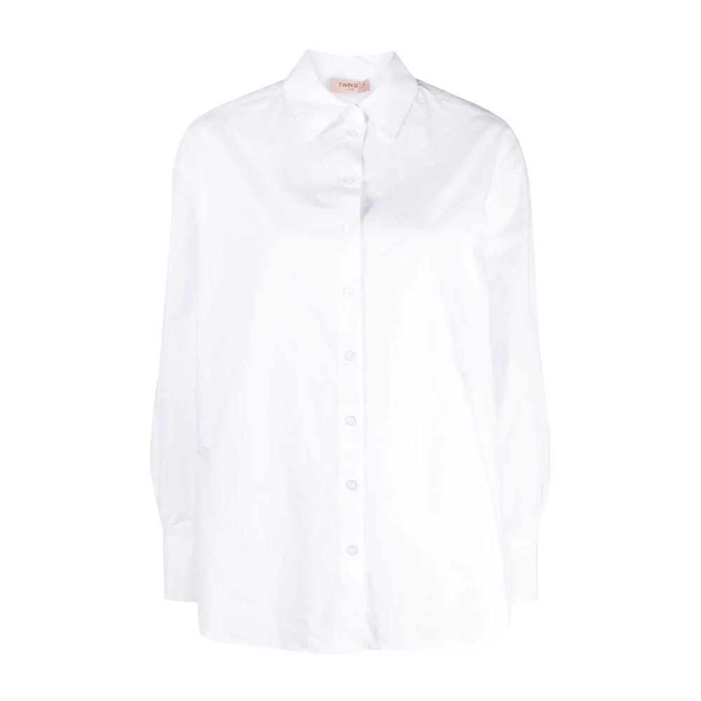 Twinset Zachte Lijn Katoenen Overhemd White Dames