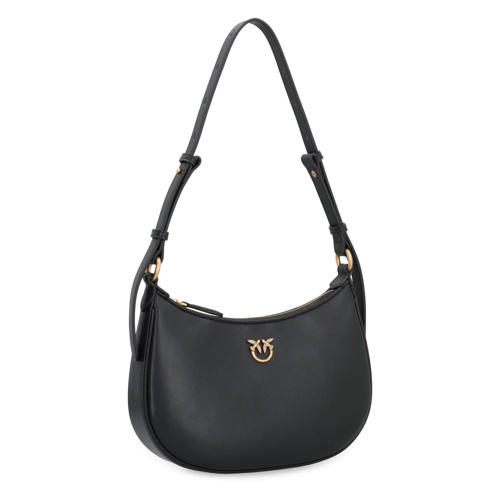 pinko Love Birds Leren Mini Tas Black Dames