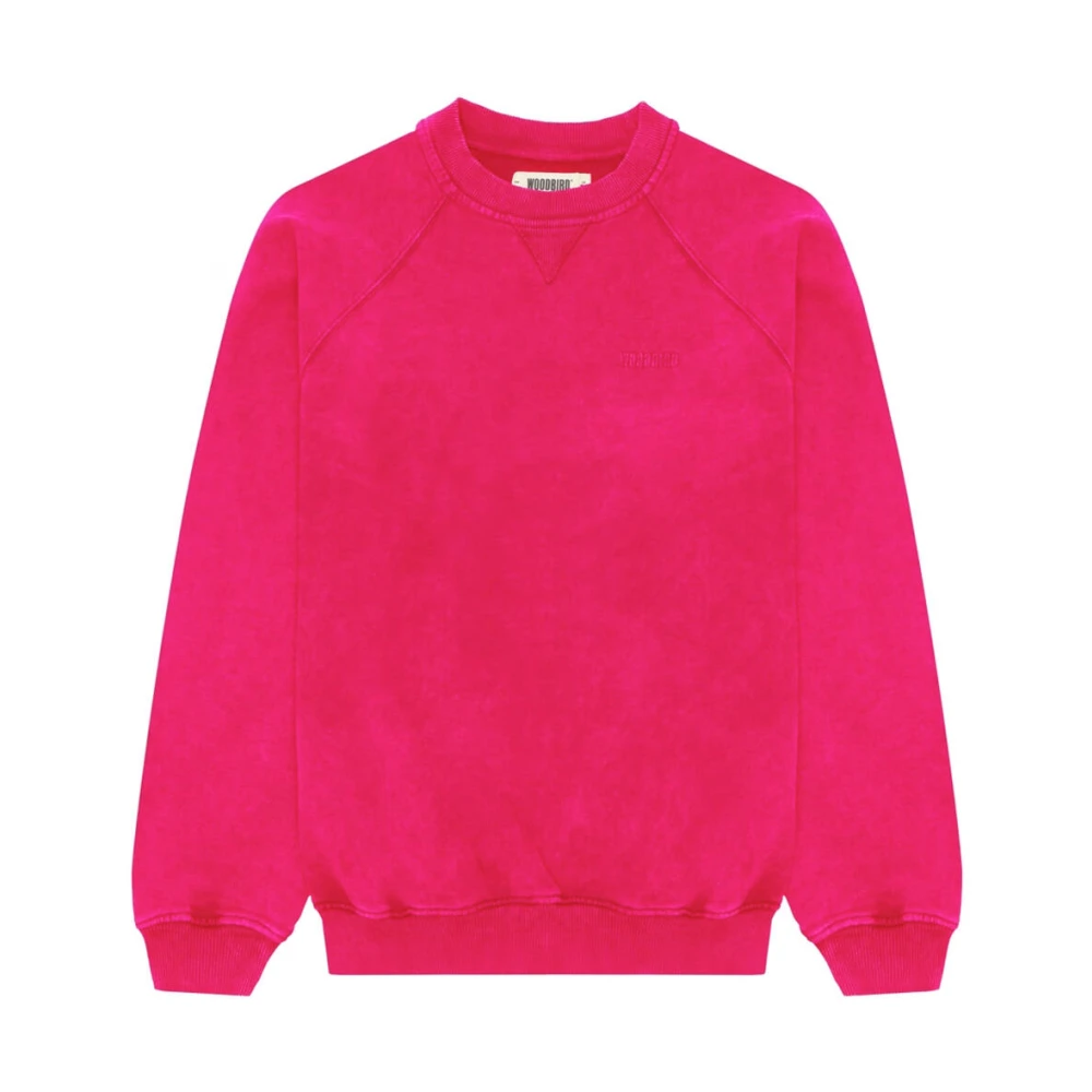 Woodbird Gewassen Crew Sweatshirt Pink Heren