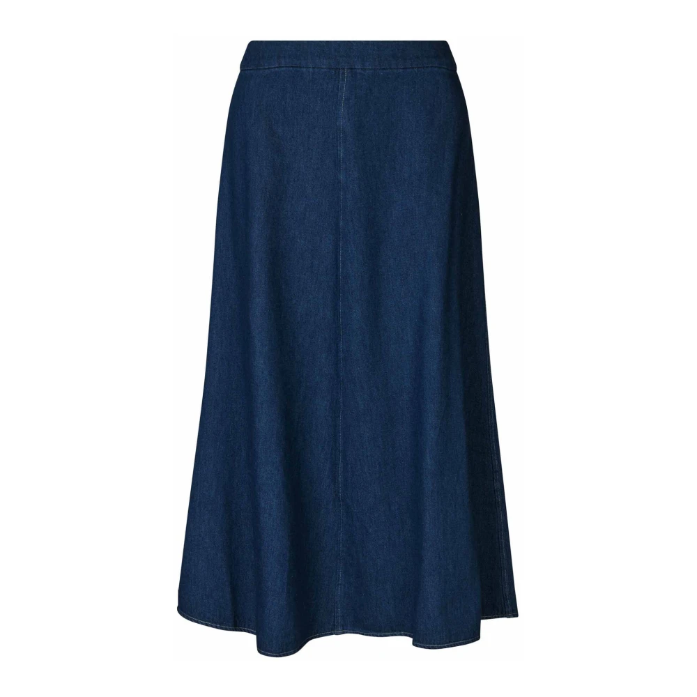 Masai Donker Denim Elastische Taille Rok Blue Dames