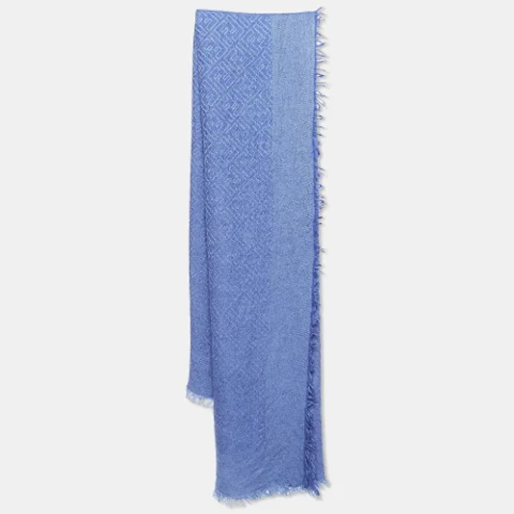 Fendi Vintage Pre-owned Cashmere scarves Blue Dames