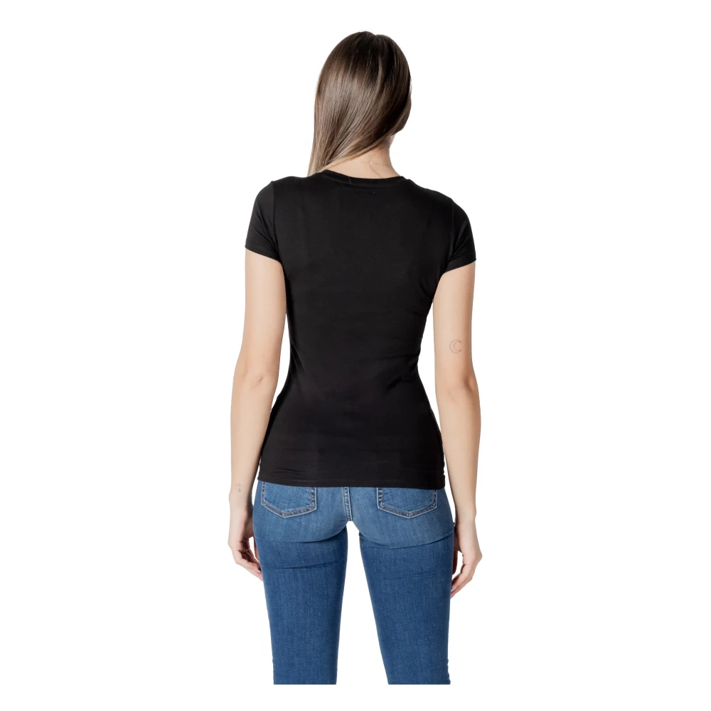 Guess Zwart Bloemenprint T-shirt Black Dames