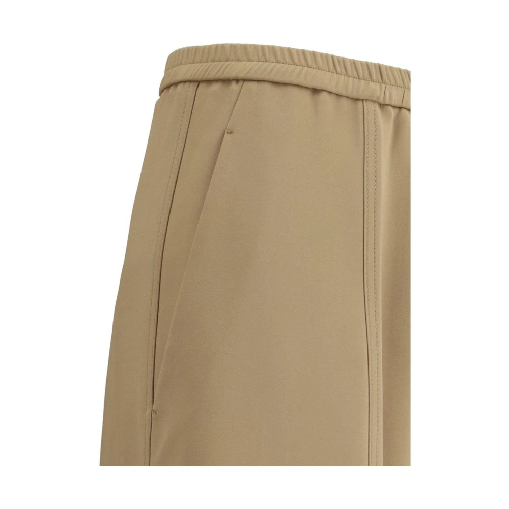 Forte Wijde Pijp Broek Relaxte Pasvorm Beige Dames