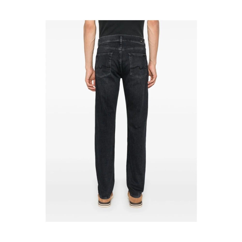 7 For All Mankind Zwarte Slim Fit Denim Jeans Black Heren