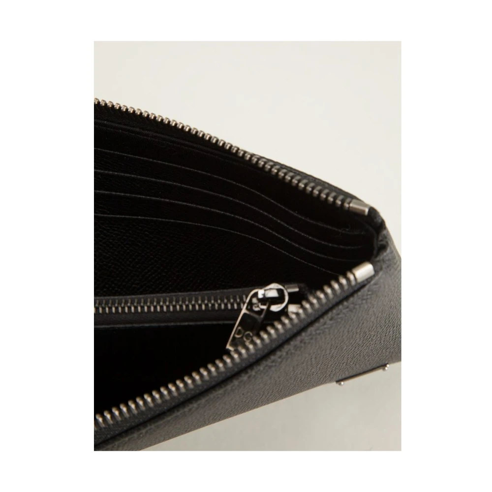 Dolce & Gabbana Zwarte platte portemonnee van kalfsleer Black Dames