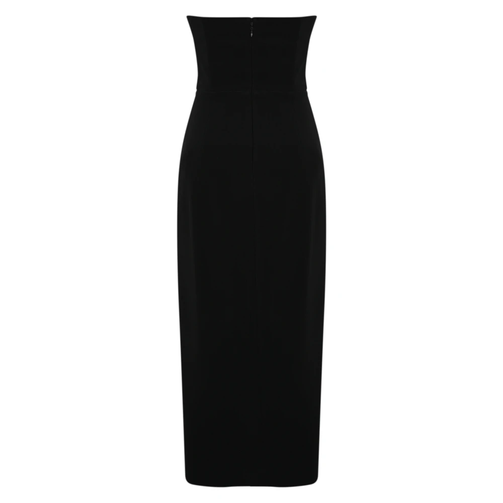 Elisabetta Franchi Zwarte Mouwloze Hart Halslijn Jurk Black Dames