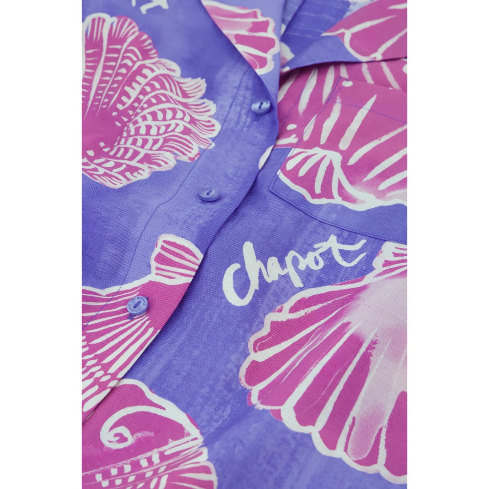 Fabienne Chapot Blauwe Print Korte Mouwen Blouse Multicolor Dames