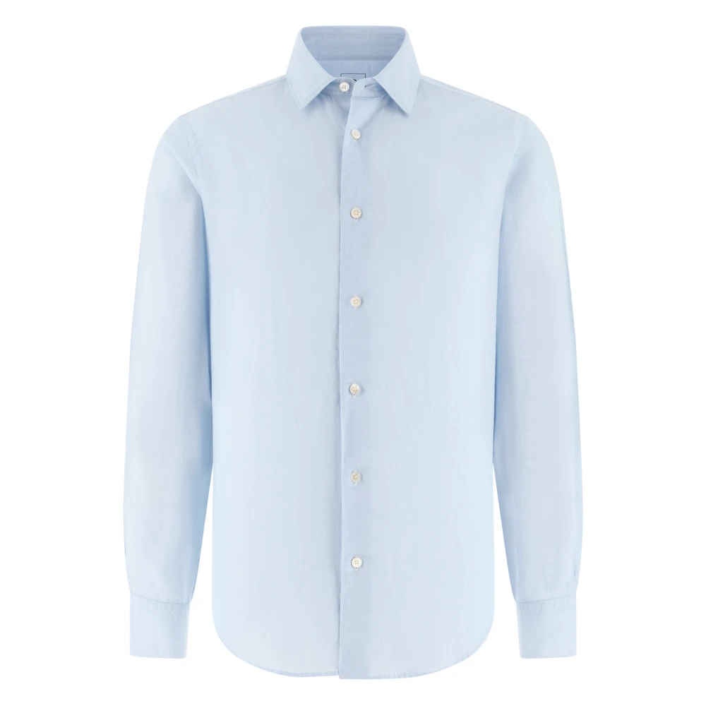 Boggi Milano Uomo Blu - Camicia Regular Fit In Tencel E Lino - Shirts - 2XL