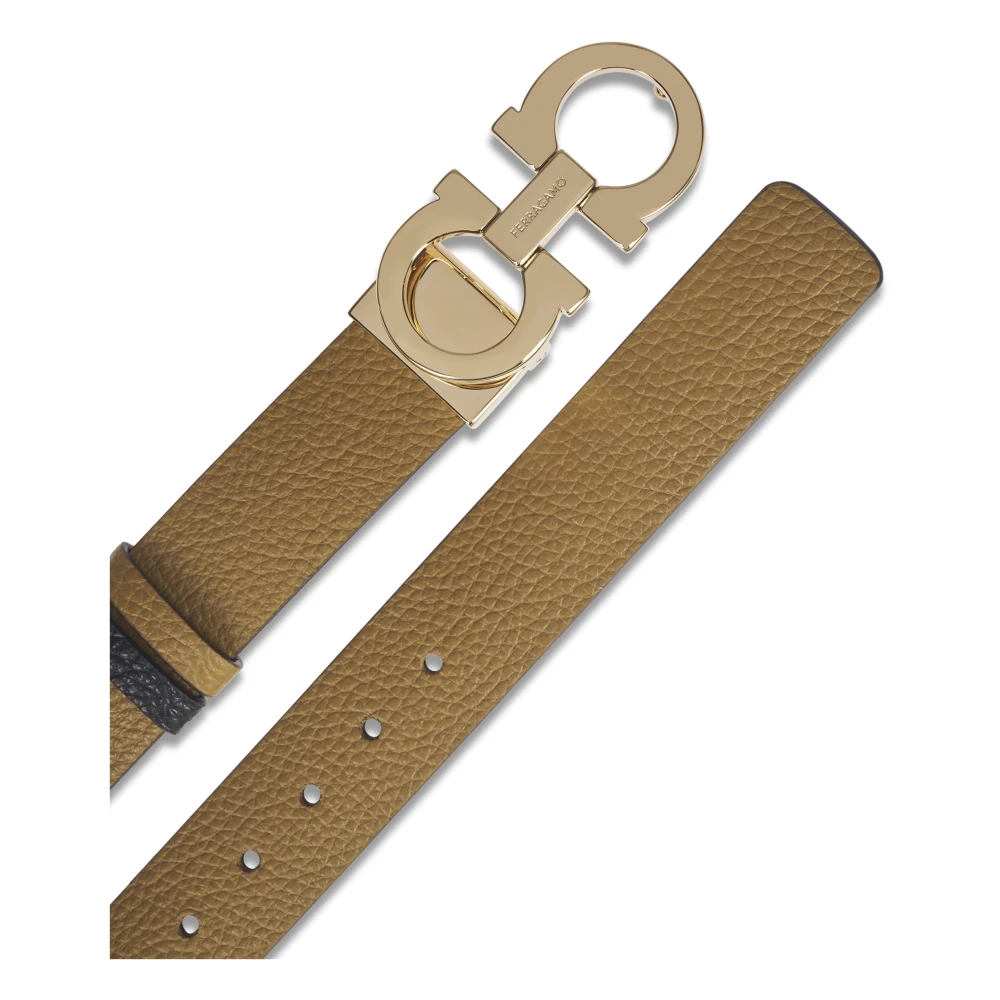 Salvatore Ferragamo Mediterraneo Vitello Leren Riemen Brown Dames