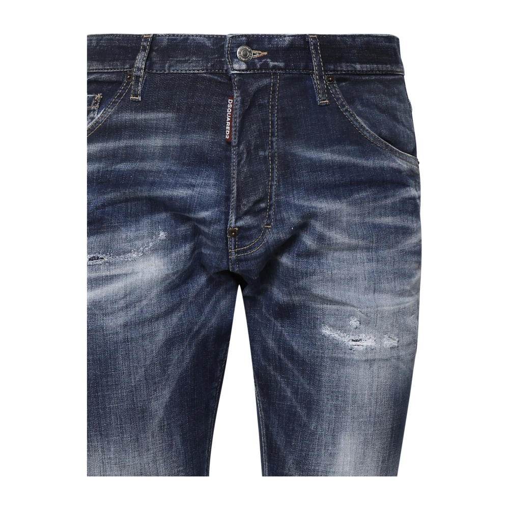 Dsquared2 Donkerblauwe Klassieke Vijf Zakken Jeans Blue Heren