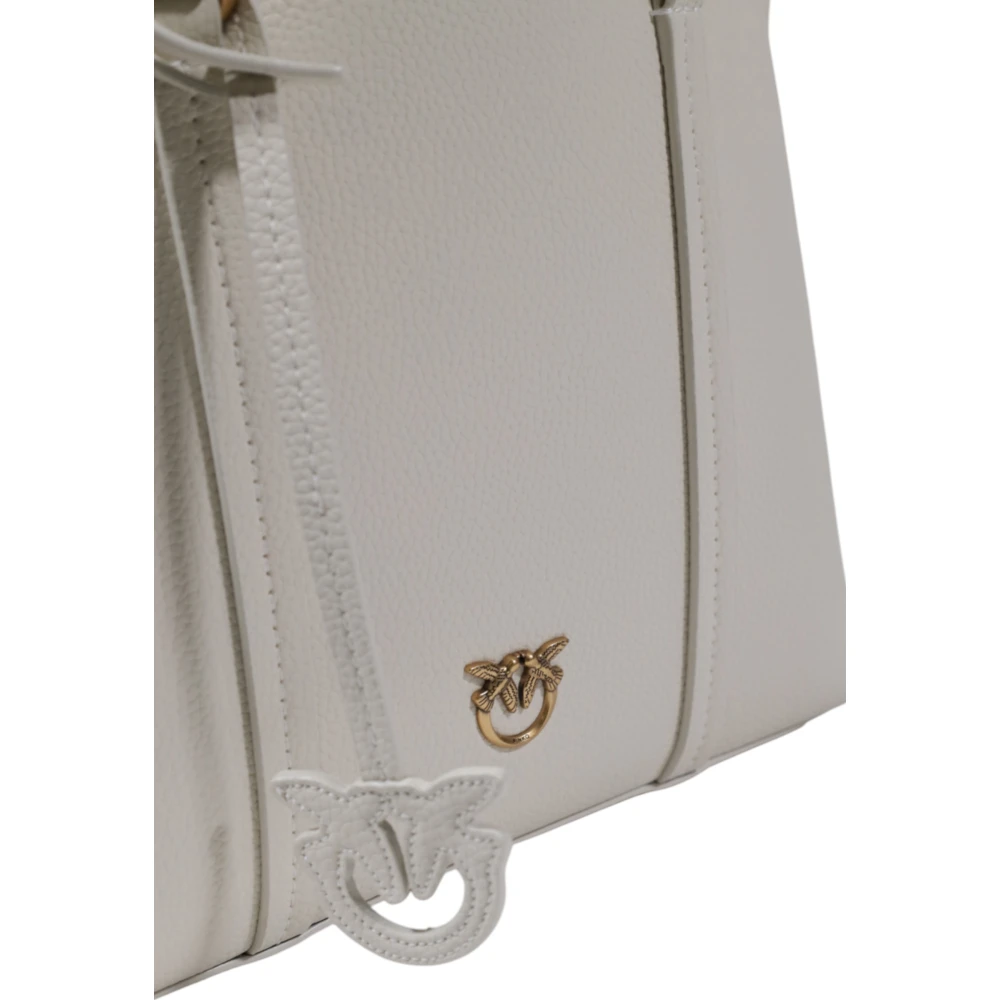 pinko Leren Dames Middelgrote Tas Collectie White Dames