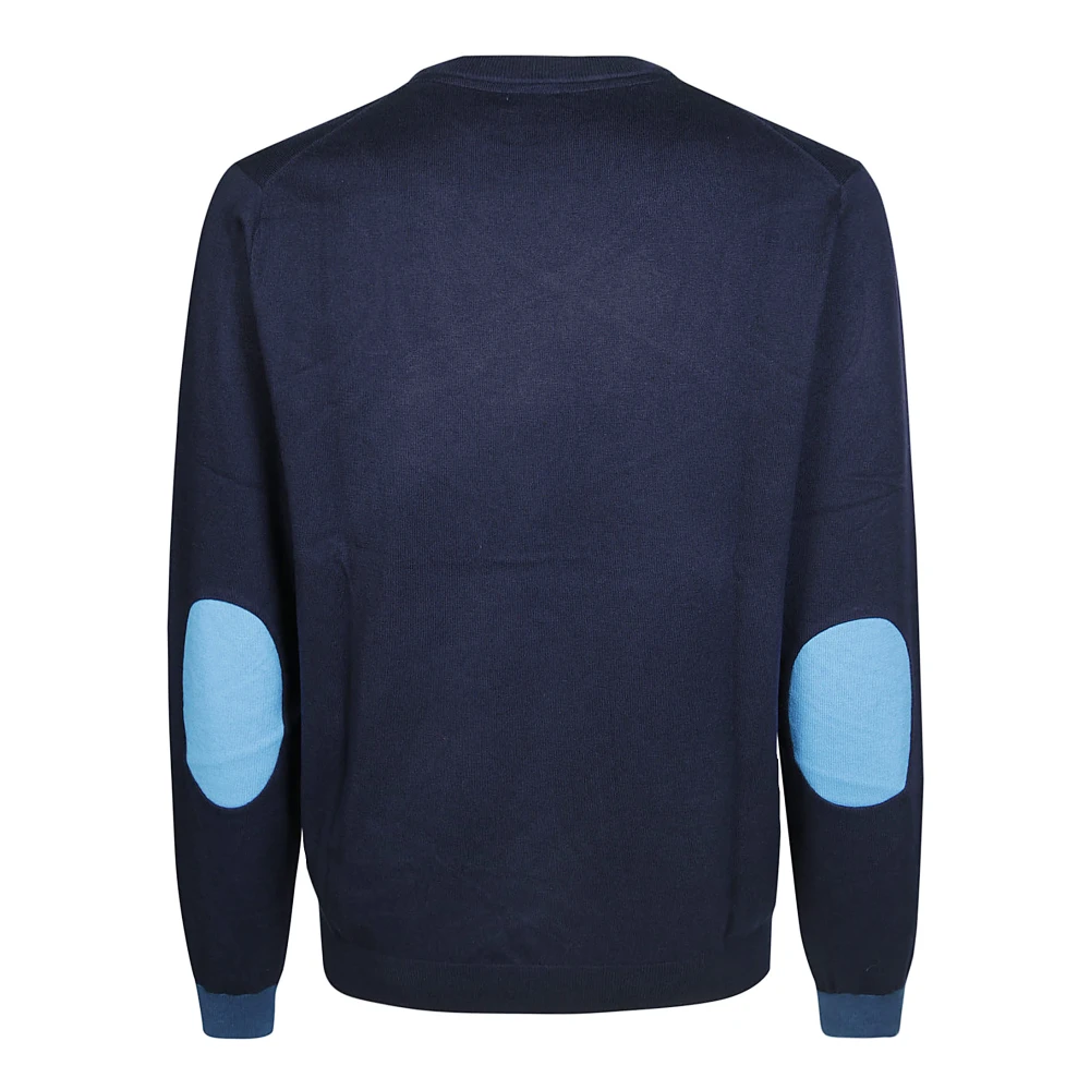 Sun68 Contrast Ronde Elleboog Mouw Top Blue Heren