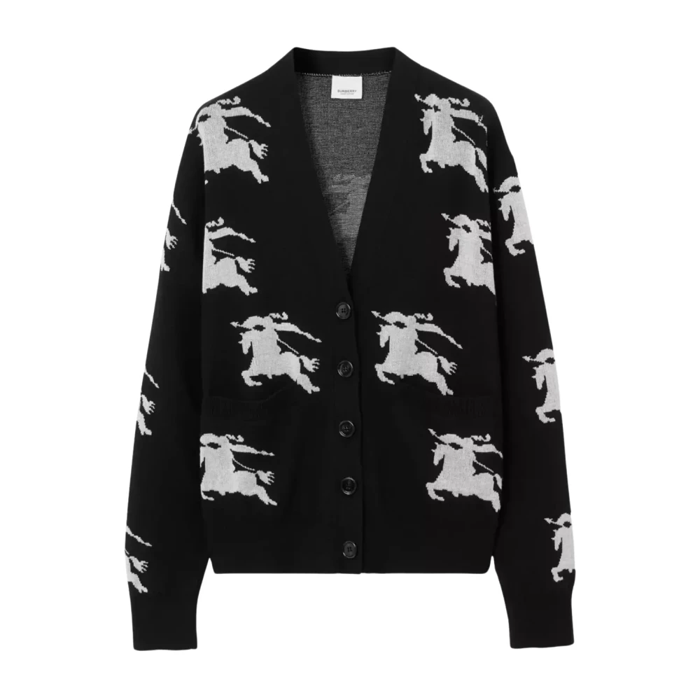 Burberry Donna Nero - Ekd Jacquard Cardigan - Knitwear - S