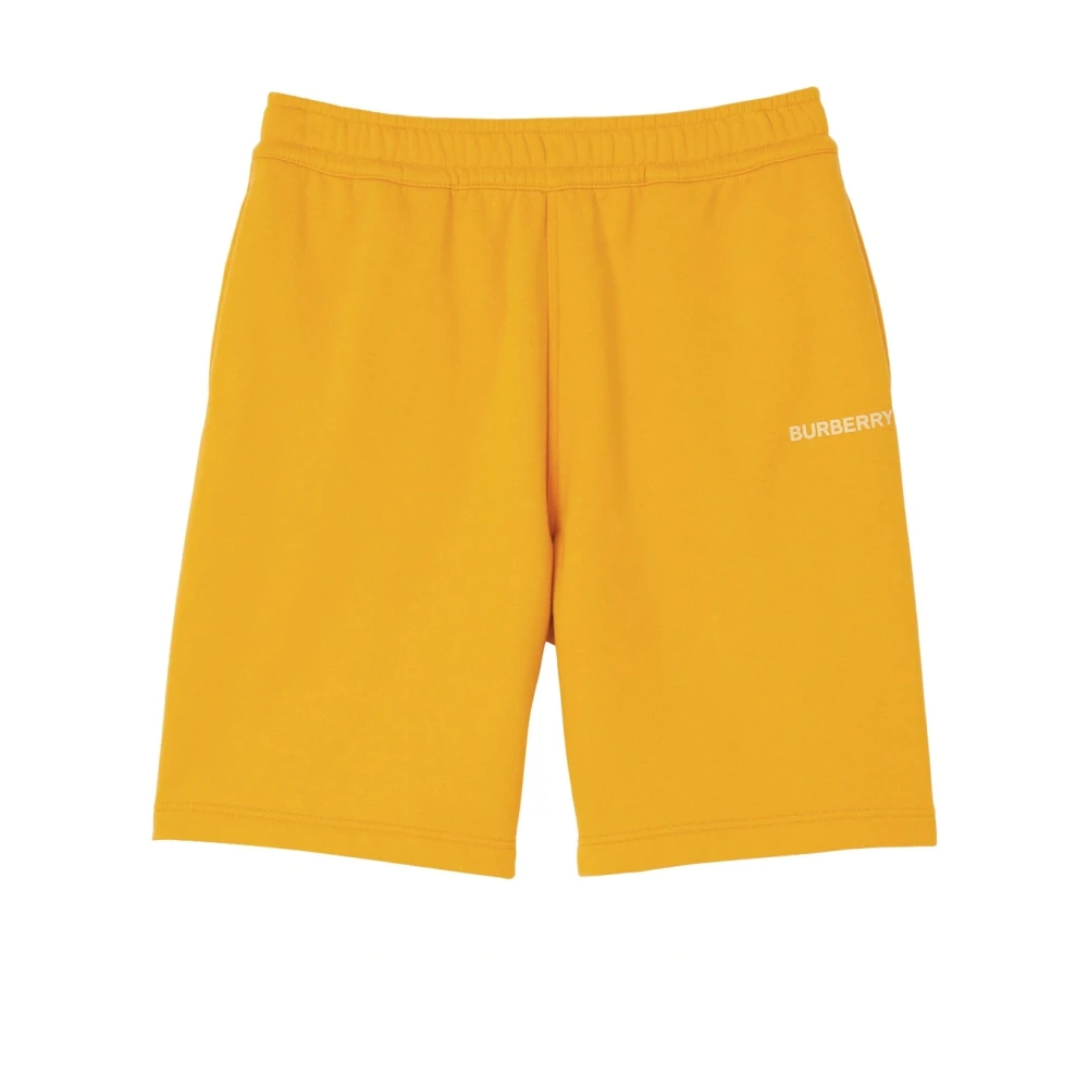 Burberry Katoenen Logo Print Shorts Yellow Heren