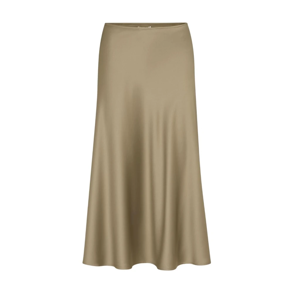 Juvia Women's Green Satin Skirt - Midi Skirts - Xs - Skirts