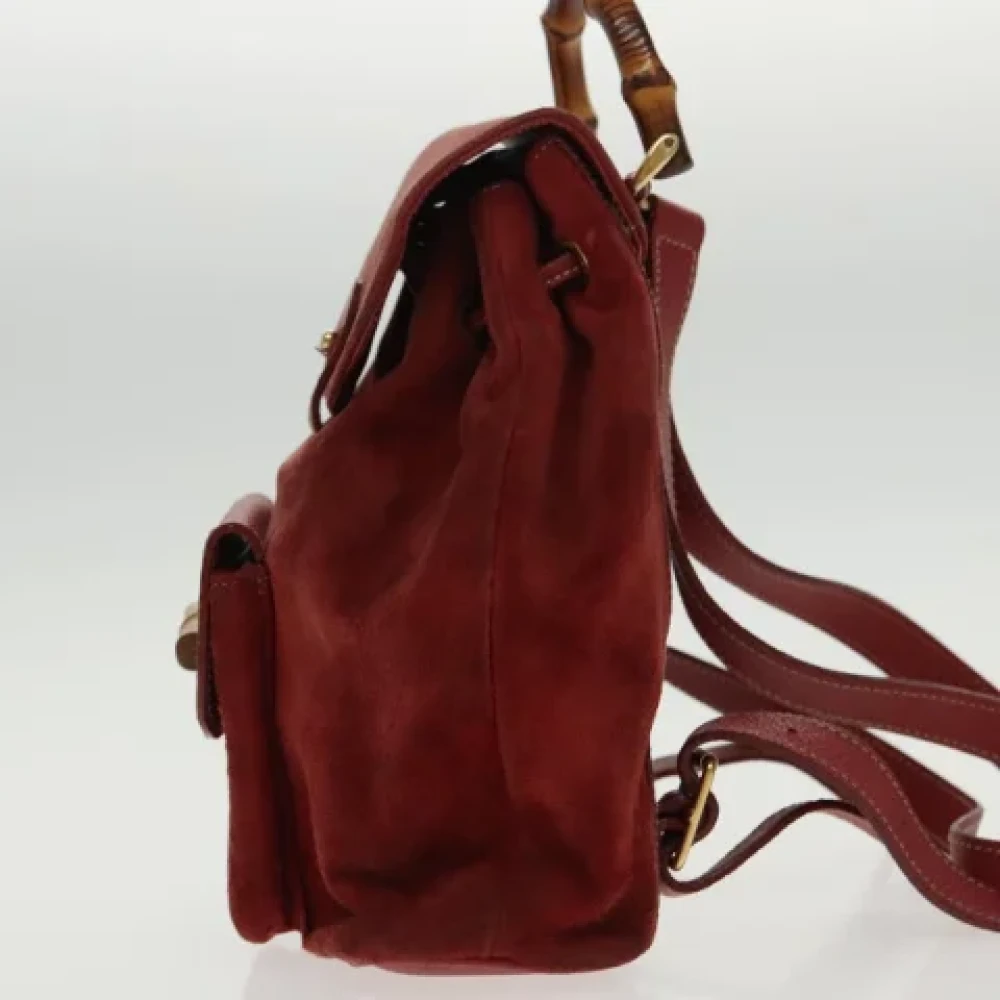 Gucci Vintage Pre-owned Suede backpacks Red Dames