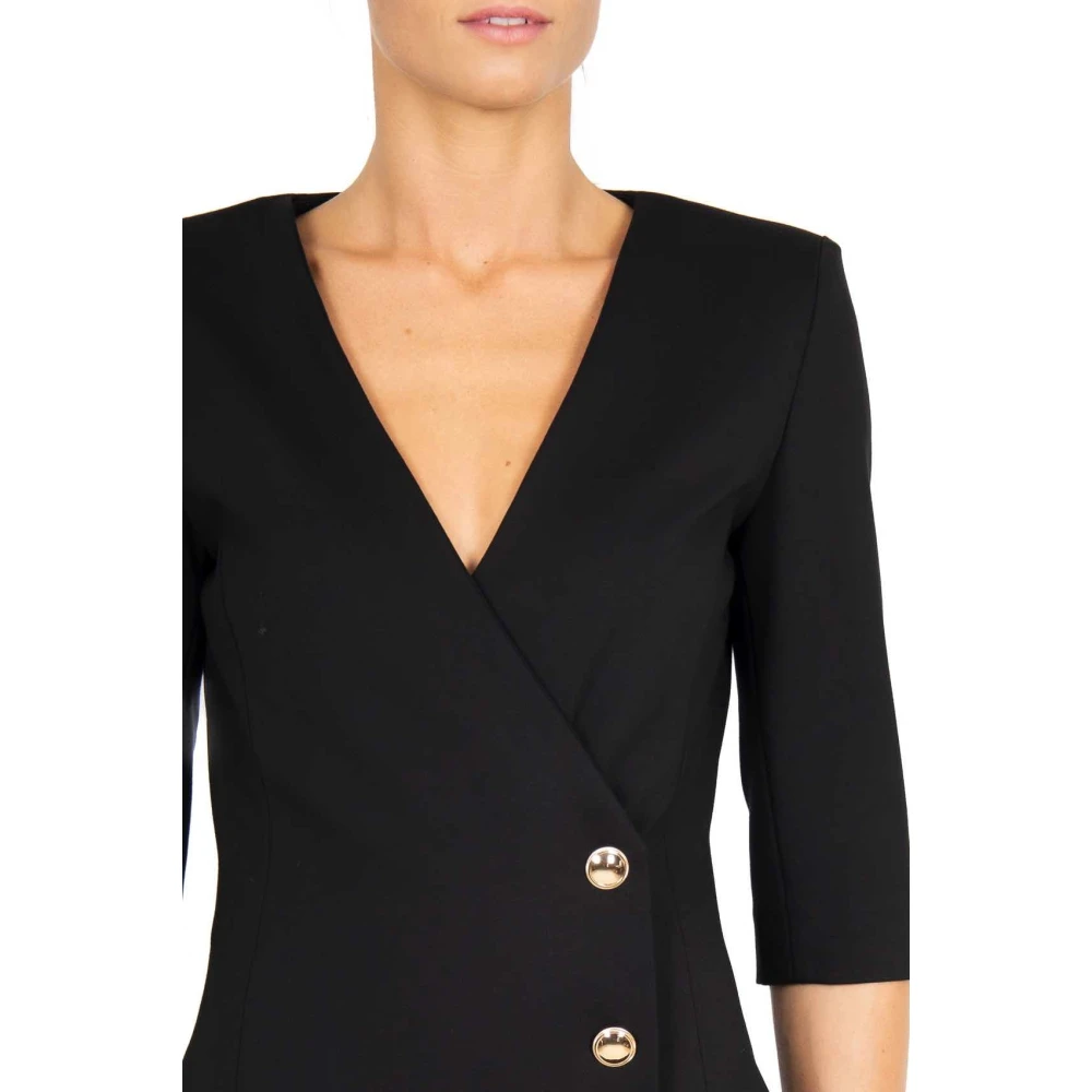 Liu Jo Zwarte Milano Gebreide Korte Jurk Black Dames