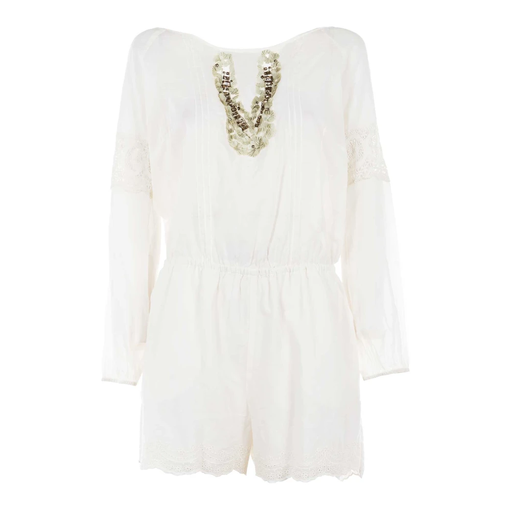 PATRIZIA PEPE Zomer witte jurk met inzetstukken White Dames