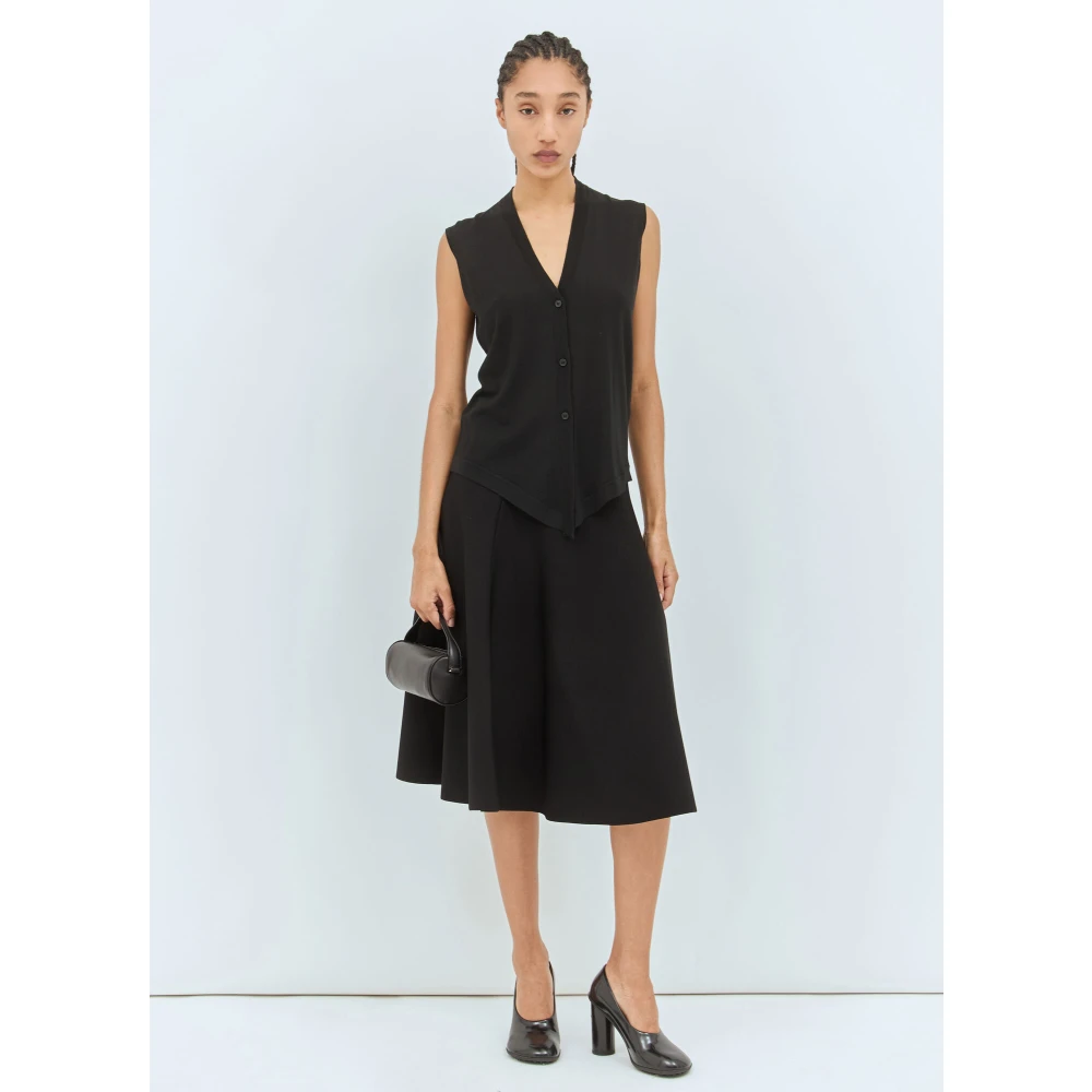 The Row Wolgebreide V-hals Vest Black Dames
