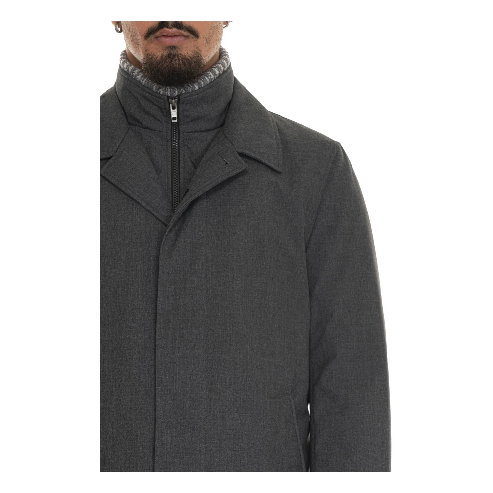 Fay Canvas Morning Coat met knoopsluiting Black Heren