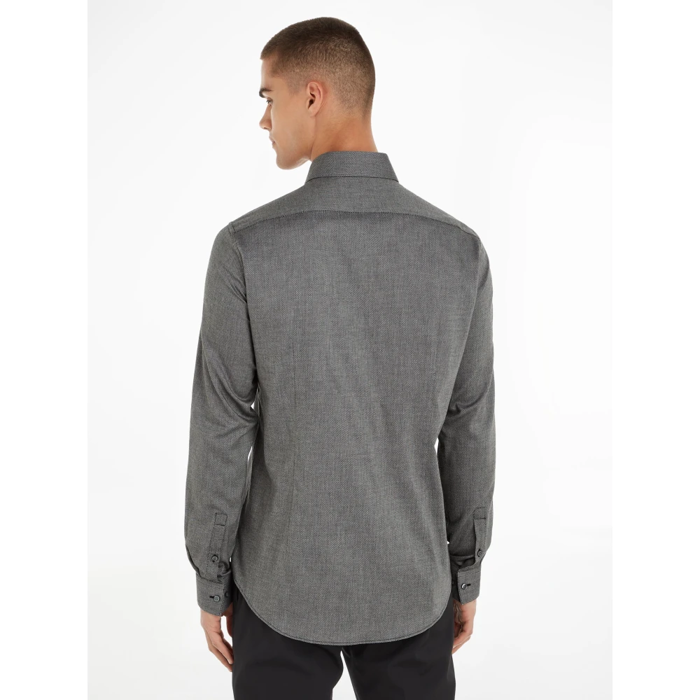 Calvin Klein Heather Structure Slim Overhemd Gray Heren