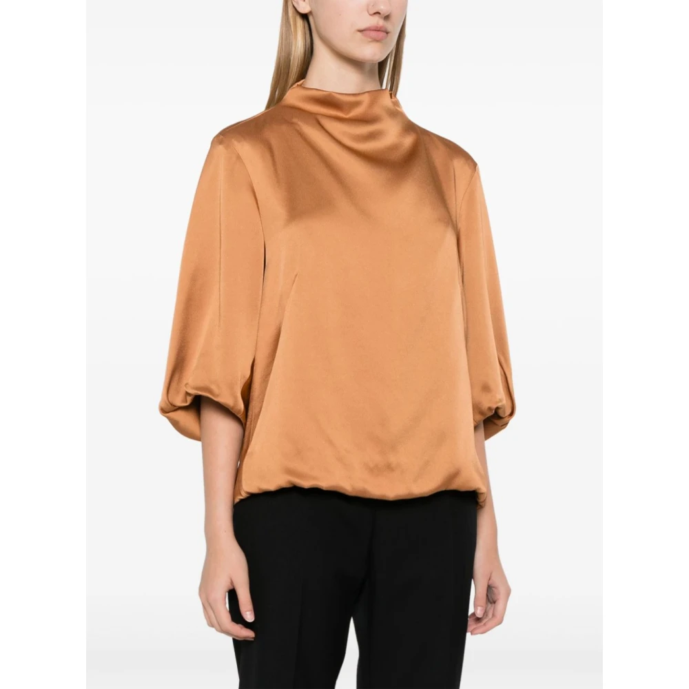 Dries Van Noten Viscose Clari Top Shirt Orange Dames