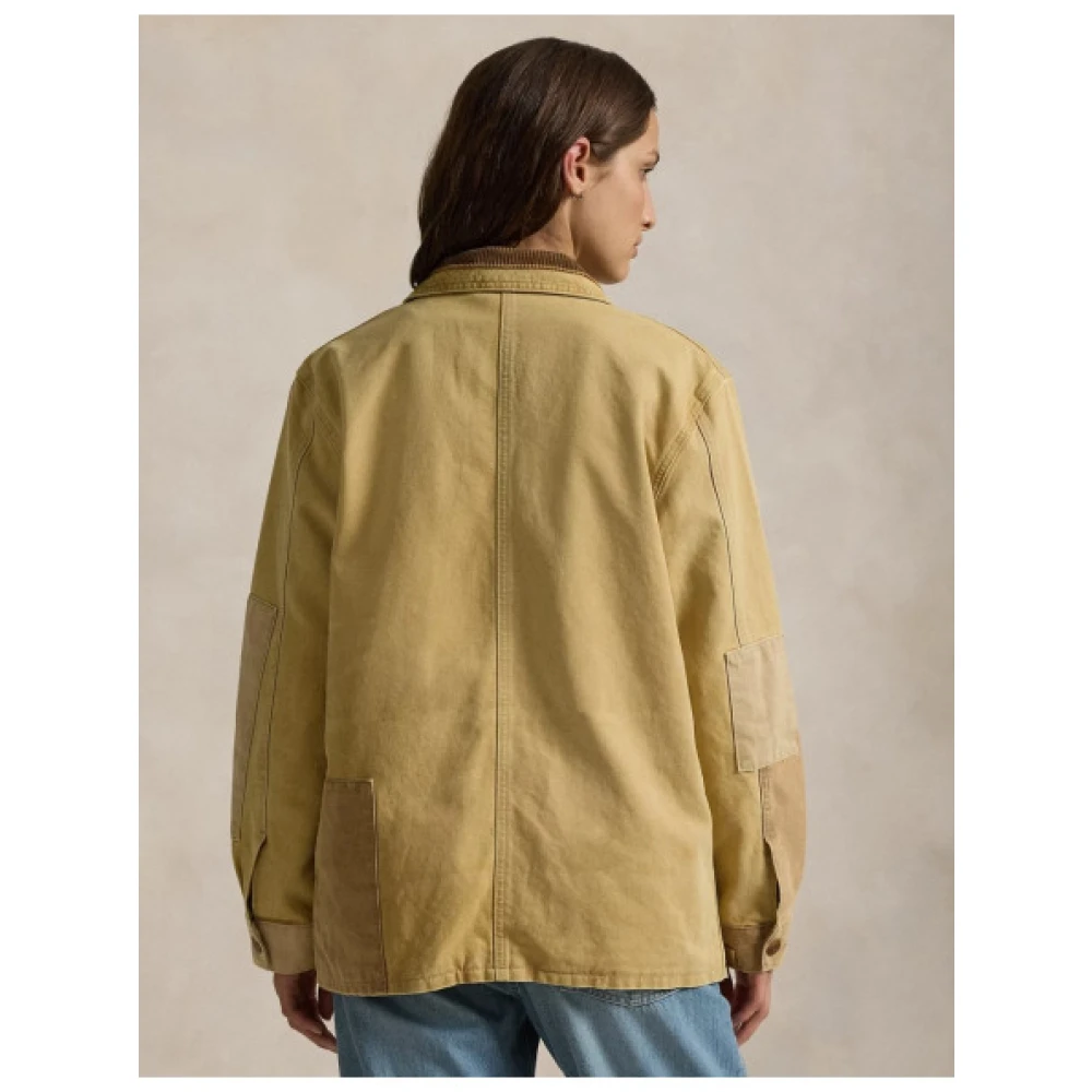 Polo Ralph Lauren Katoenen Worker Jack met Tartan Voering Beige Dames