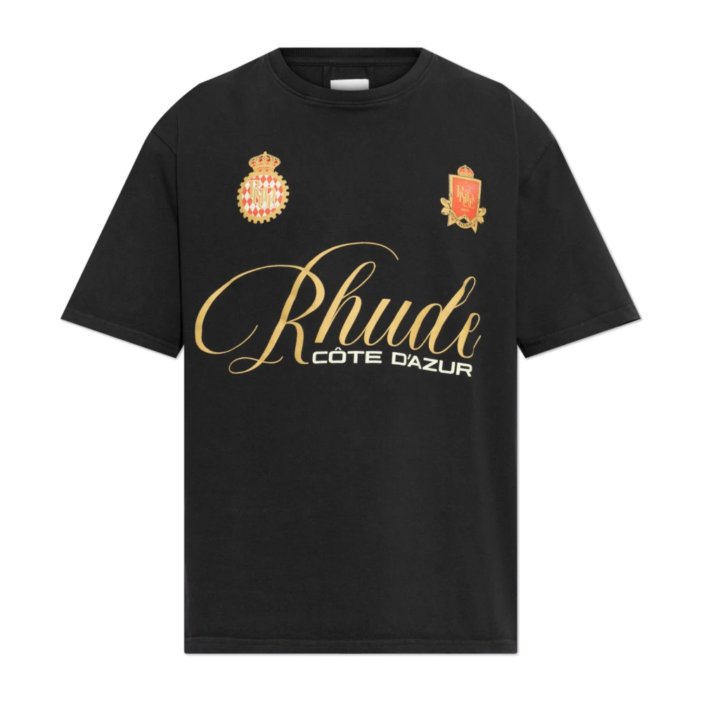 Rhude T-shirt met Logo Black Heren