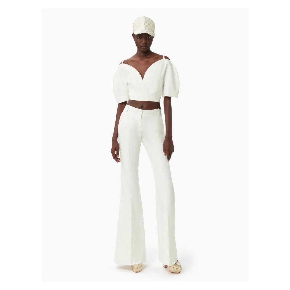 Nina Ricci Hartvormige Halslijn Natuurlijke Top White Dames