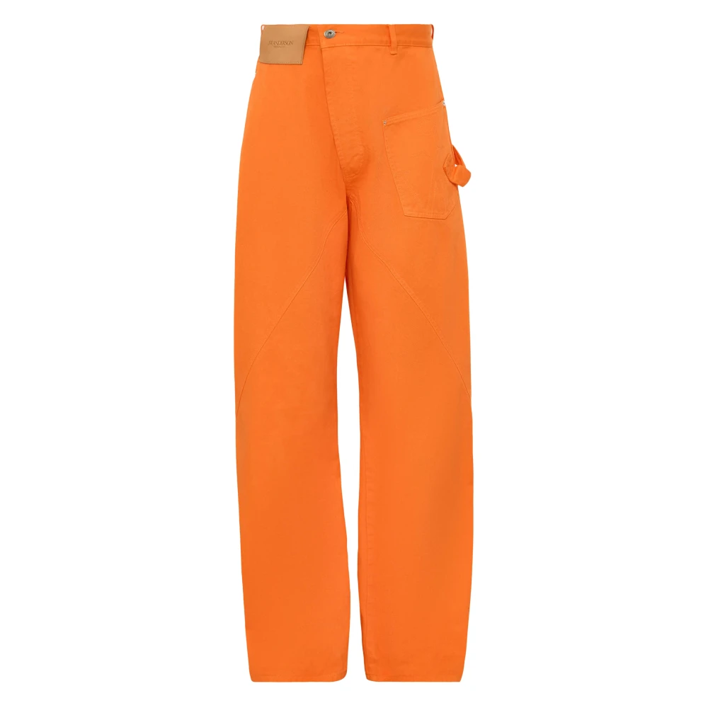 Jw Anderson Men's Orange Twisted Workwear Jeans - Straight Fit Jeans - W32 - Jeans