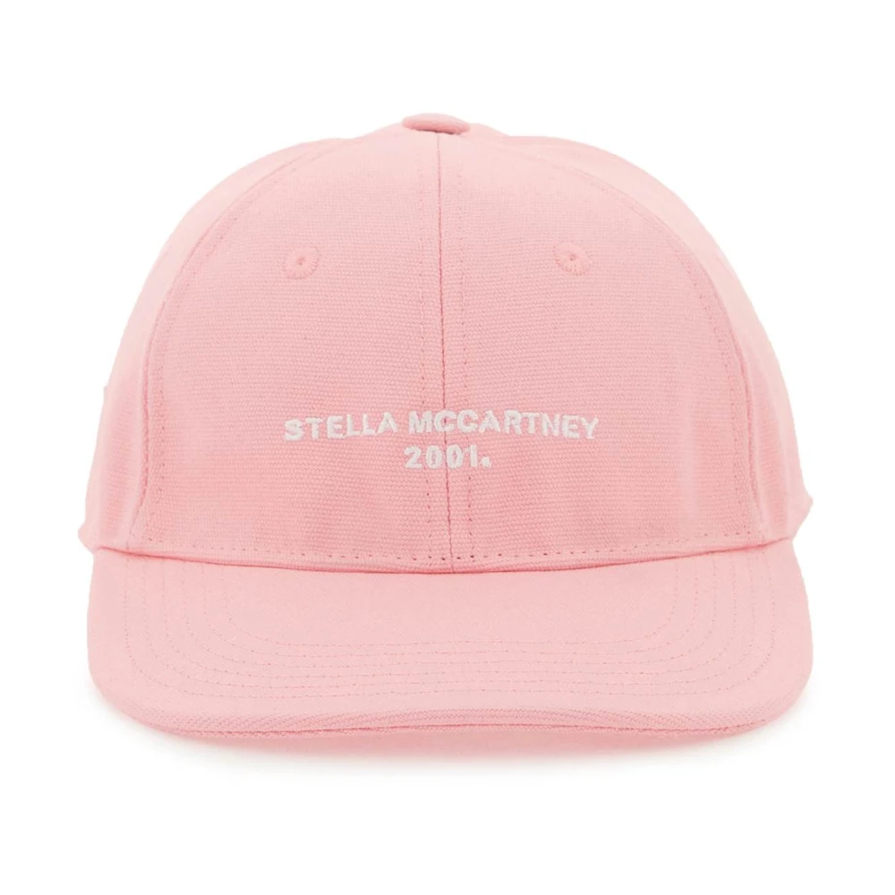 Stella Mccartney Geborduurde baseballpet met verstelbare band Pink Dames