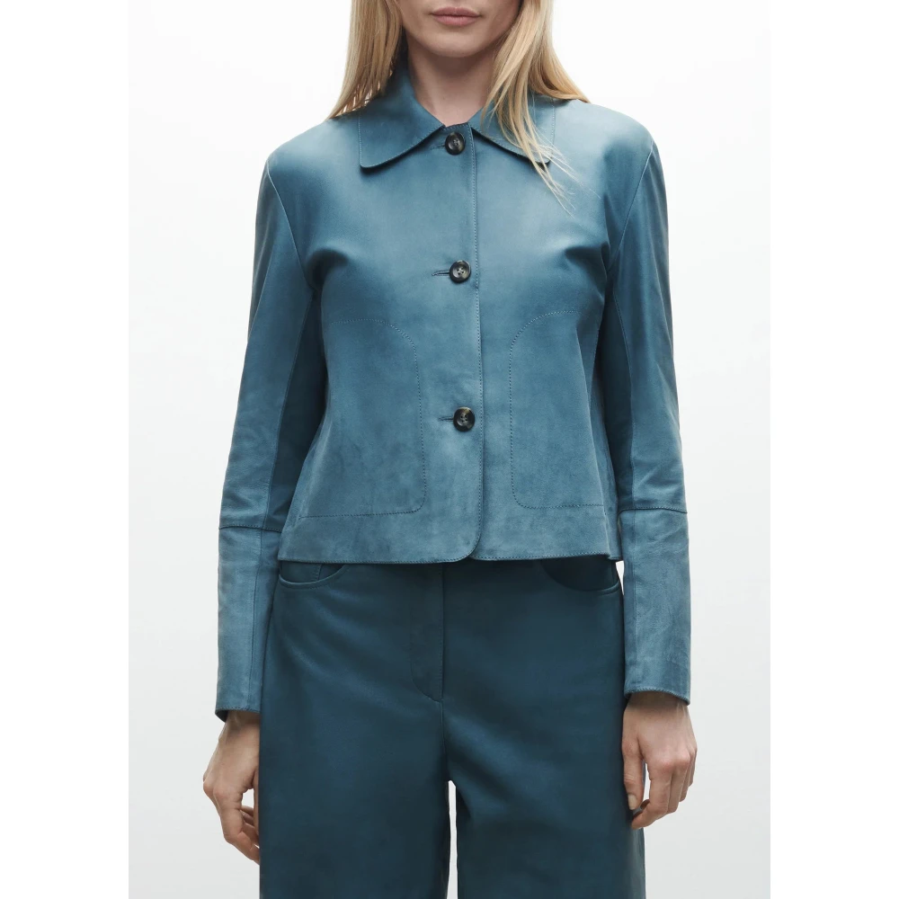 Arma Blauwe Suède Knoopjas Blue Dames