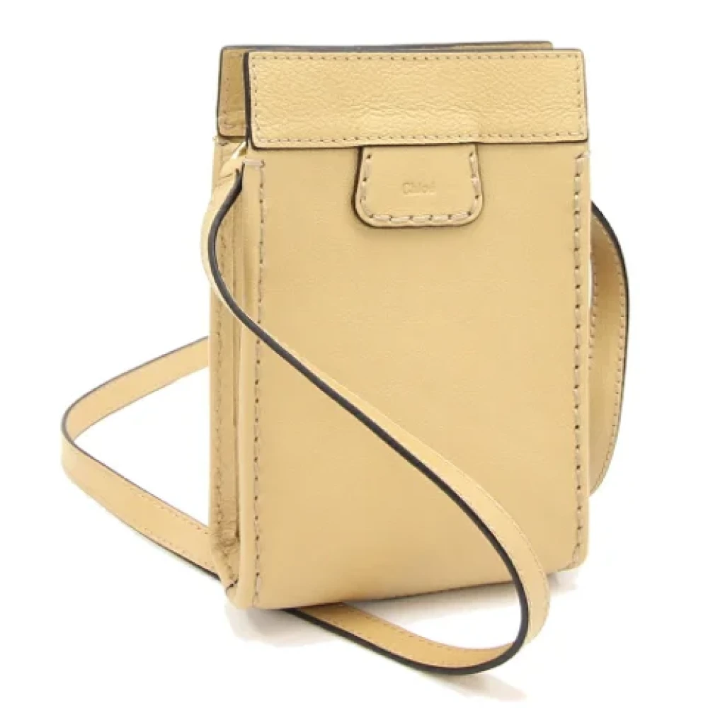 Chloé Pre-owned Leather clutches Beige Dames