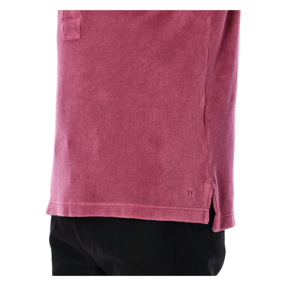 Tom Ford Luxe Toweling Polo Magenta Pink Heren