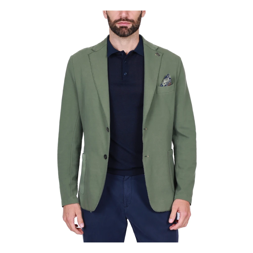 BOB Groene Jersey Stretch Blazer Jas Green Heren