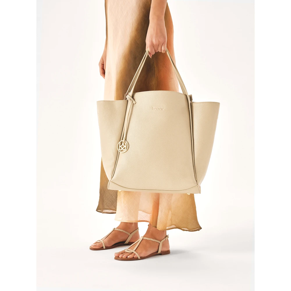 Kazar Grote trapeziumvormige schoudertas Beige Dames