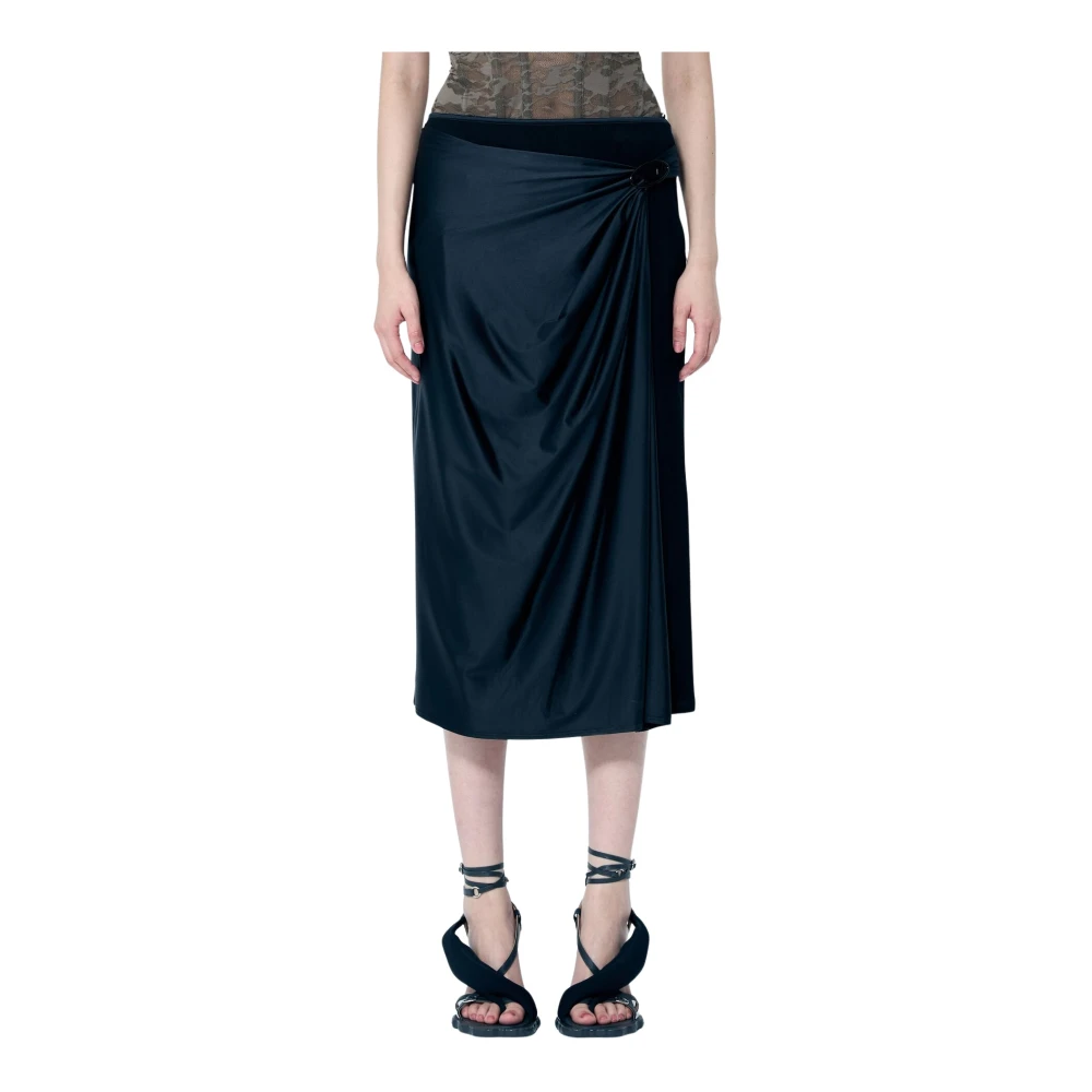 Diesel Chintz Finish Gedrapeerde Midi Rok Black Dames