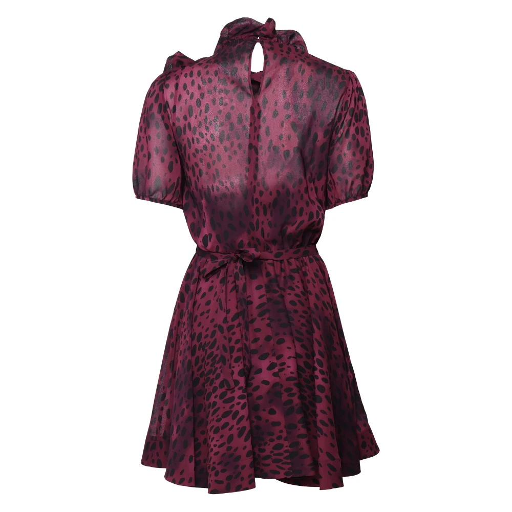 pinko Animalier Ruche Kraag Jurk met Transparantie Red Dames