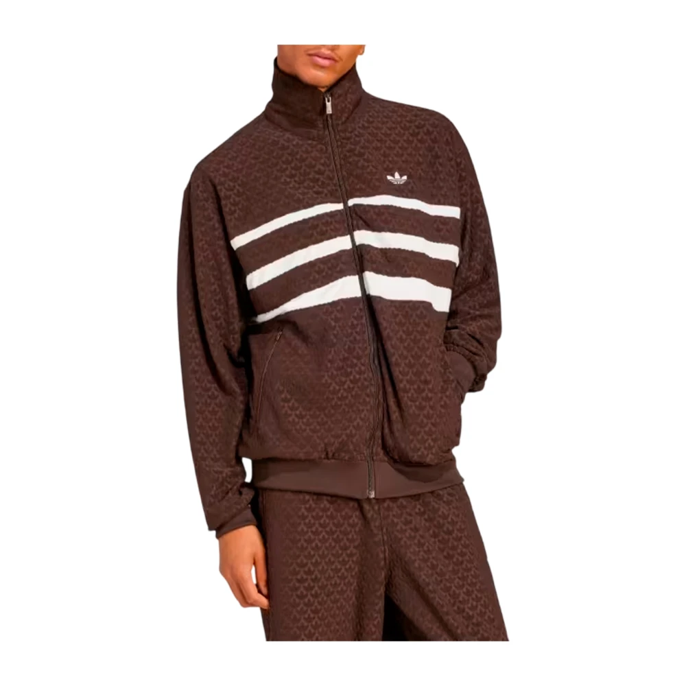 Adidas Retro Geometrische Casual Jas Brown Heren