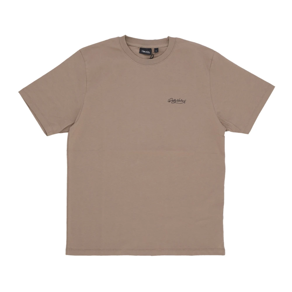 Dolly Noire Bruine heren tee met zeefdruk Brown Heren