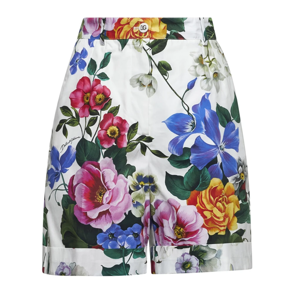 Dolce & Gabbana Bloemenprint hoge taille shorts Multicolor Dames