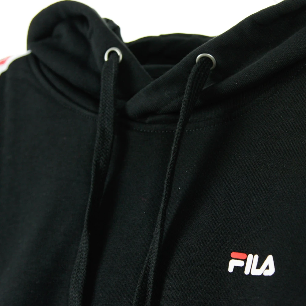 Fila Zwarte lichtgewicht hoodie voor mannen Black Heren