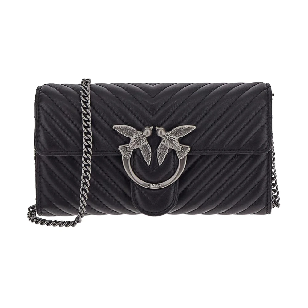 Pinko Women's Black Love Bag One Wallet Chevron